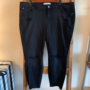 Torrid black distressed ankle jeans